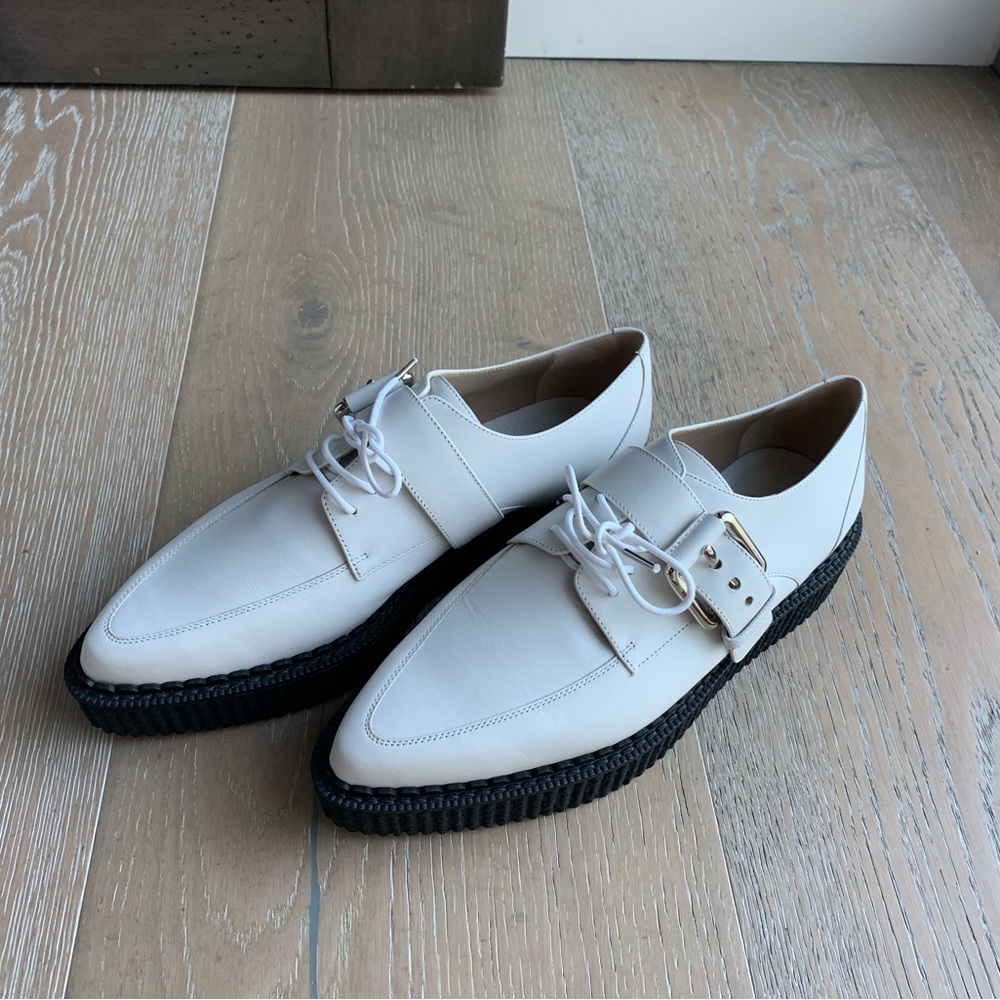 NWOT Michael Kors Collection Velma White Leather Oxford Platform EU37.5